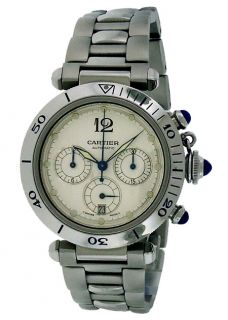 Cartier Pasha Chronograph Automatic Silver Dial Mens Watch