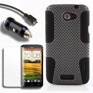 Case Car Charger Screen Protector for HTC One X A Cover Skin Holster 