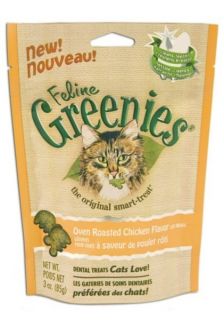 Feline Greenies Oven Roasted CHICKEN Cat Dental Treats New ~3 oz.