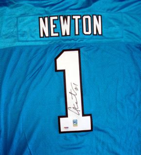 Cam Newton Autographed Carolina Panthers Blue Authentic Reebok Jersey 
