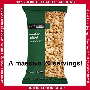 1kg Bag Salted Cashews Cashew Nuts Catering Party Food