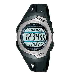 Casio 60 Lap Resin Watch Chronograph Date 4 Alarms 50 Meter WR STR300C 