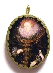 queen elizabeth i with ermine portrait tudor art pendant