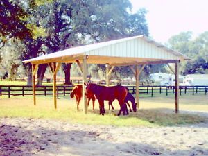   Barn Kit Free Span Horse Stalls Workshop Garage Storage Carport