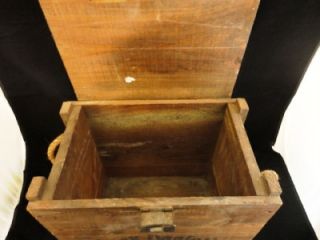 Vintage Jack Daniels Wooden Box Hinged Rope Handles