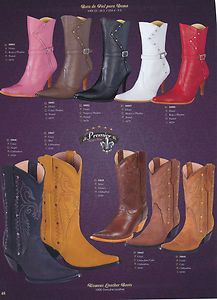 Premier Genuine Leather Ladies Western High Heel Boots Diff Colors 