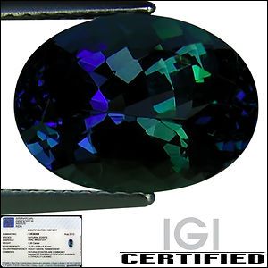 IGI Certified 5 20 ct AAA Natural DBlock Tanzanite Oval Cut Violet 