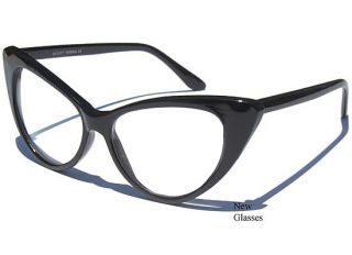Cat Eye Clear Lens Glasses Black Frame Hipster Vintage Style Retro 