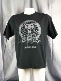 The Lion King Disney Broadway Musical T Shirt Large Black & Grey with 