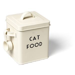 Enamel Cream Vintage Cat Dog Food Stylish Container