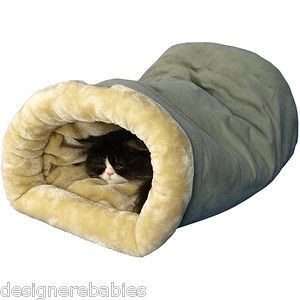 Armarkat 22 inch Sleeping Bag Cat House Bed Sage Suede Faux Fir New 