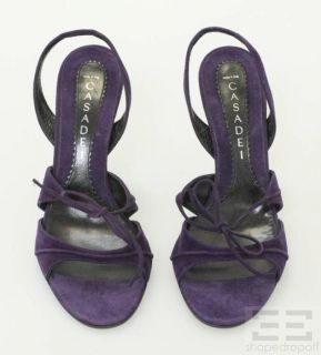 Casadei Purple Suede Open Toe Slingback Heels Size 10B