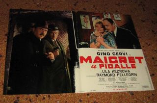 Maigret A Pigalle Gino Cervi Original 1966 Vintage Italy Fotobusta 