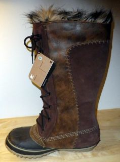 New Womens Sorel Cate The Great Boots Tobacco Insulated Waterproof 