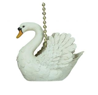 white mute swan ceiling fan pull or light pull chain