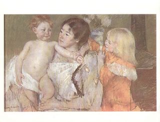 Mary Cassatt Print Mother and Children After The Bath