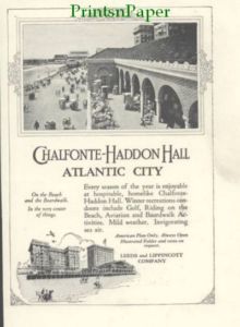 1924 Chalfonte Haddon Hall Atlantic City NJ Beach Ad