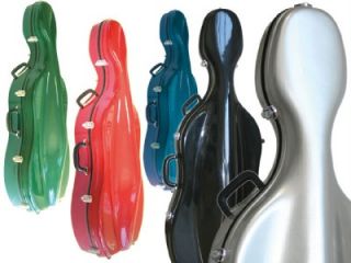 sinfonica fibreglass 4 4 cello hard case wheels new