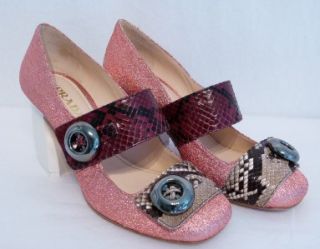Prada Shoes Lurex Pink Python Skin Cone Heel Fall 2011 2012 BNIB UK4 