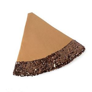 Rich Champaign Color Christmas Tree Skirt with alot of Large Bronze 