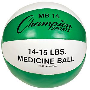 Champion Sports 15 lb Leather Medicine Ball New