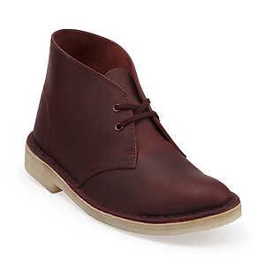 Clarks Womens Desert Casual 2 Eye Lace Up Leather Ankle Boots Red Oak 