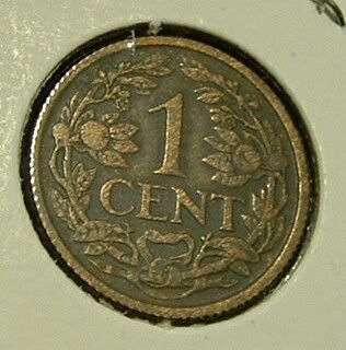 1918 Netherlands 1 Cent    KM#152    Super sharp detail for the grade 