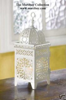 10 White Moroccan Candle Lantern Wedding Centerpieces