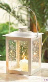 Large Ivory Glass Candle Lantern Wedding Centerpieces