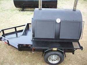 New Rotisserie Charcoal Wood BBQ Smoker Grill Trailer