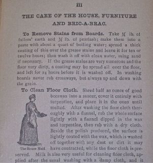 1894 VICTORIAN COOKBOOK HOUSEHOLD & MEDICAL RECEIPTS Cake GAME 
