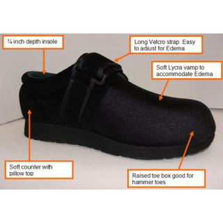 Dr Zen Special Black Titan Mens Therapeutic Diabetic Slipper Shoe