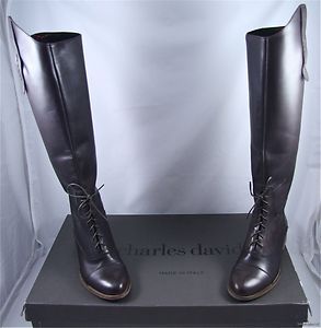 Charles David Roust Brown Leather 6 M Knee High Riding Womens Boots 