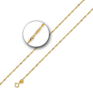 guaranteed 10k yellow gold singapore chain necklace 1 2mm 16