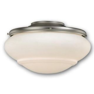 NEW 2 Light Outdoor Ceiling Fan Lighting Kit, Silver, White Glass 