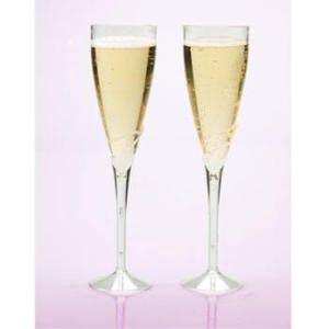 24 9 Champagne Flutes Glasses Plastic Party Supplies