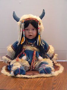 Cathay Collection Native American Type Porcelain Doll Numbered 14 5000 