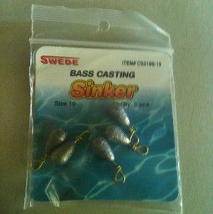 Last Chance NIP Bass Casting Sinkers Size 10 24 Packages