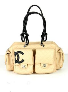 Chanel Authentic Ligne Cambon Quilted Reporter Satchel Handbag $3325 