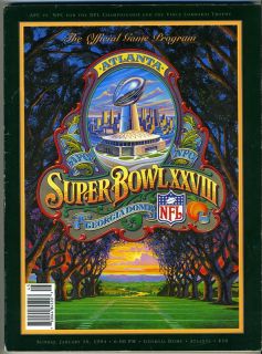 Super Bowl XXVIII Program Cowboys Buffalo Bills Georgia Dome