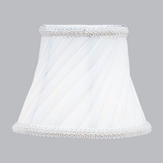 New 4 in Wide Clip on Chandelier Shade White Twist Fabric White Fabric 