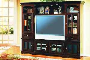 Cherry Hill Wall Unit Large TV Stand Entertainment Center Media Che 