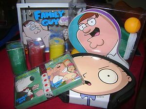 Used Family Guy Freakin Sweet Party Pack DVDs Cards Poker Chips Ping 