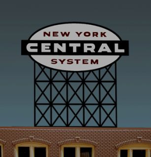 NEW YORK CENTRAL SYSTEM ANIMATED NEON BILLBOARD SIGN HO & O  EXCELLENT 