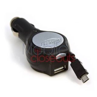   Captivate SGH I897 Retractable Car Charger w/ Extra USB Port   v9Dual