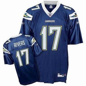 Reebok San Diego Chargers Philip Rivers 17 Home Navy Blue Mens NFL 