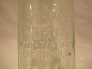 Vintage Glass Bottle D P Bottling Co Chariton IA Iowa