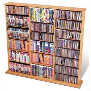Oak 640 CD DVD Media Storage Cabinet w Adjustable Shelf