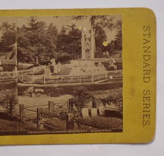1880s Stereoview Charlotte Candas Monument Greenwood Cemetery Brooklyn 