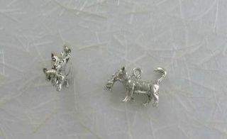 Sterling Silver 3 D Cat with Kitten Charm New